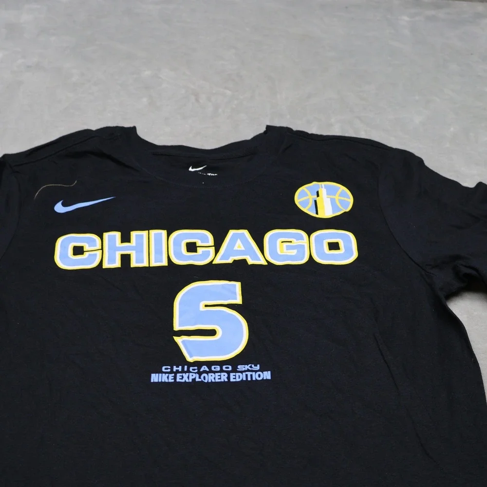 Chicago Sky Shirt Womens Medium Nike Black WNBA Angel Reese #5 Basketball Crew